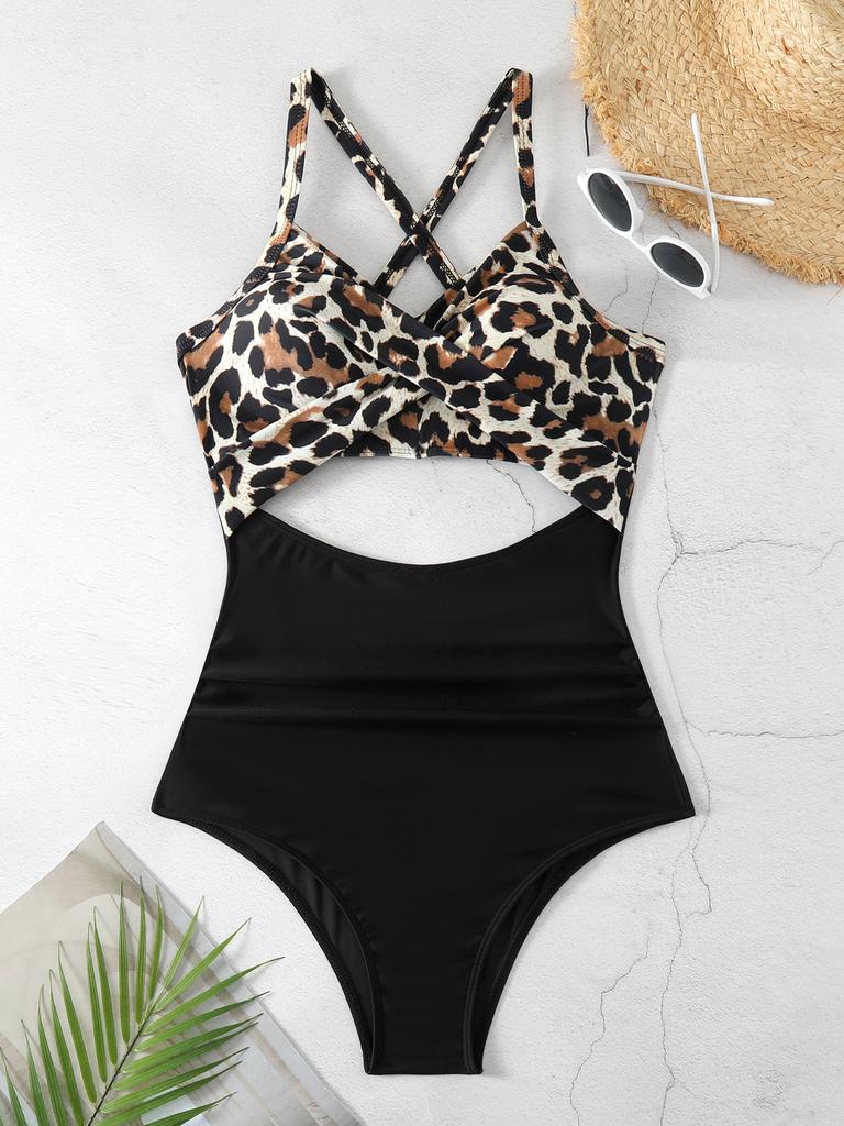 Women’s Sexy Monokini Bathing Suit One-Piece Cut-Out Bikini Swimsuit, Backless Tight-Fit Swimwear