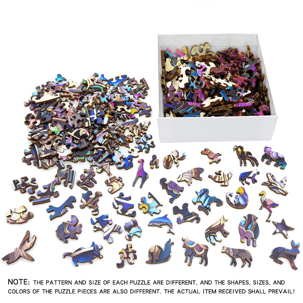 Wooden Puzzle - Colorful Succulent - Adult and Children's Wooden Puzzle - Unique Shaped Animal Wooden Puzzle - Adult Jigsaw