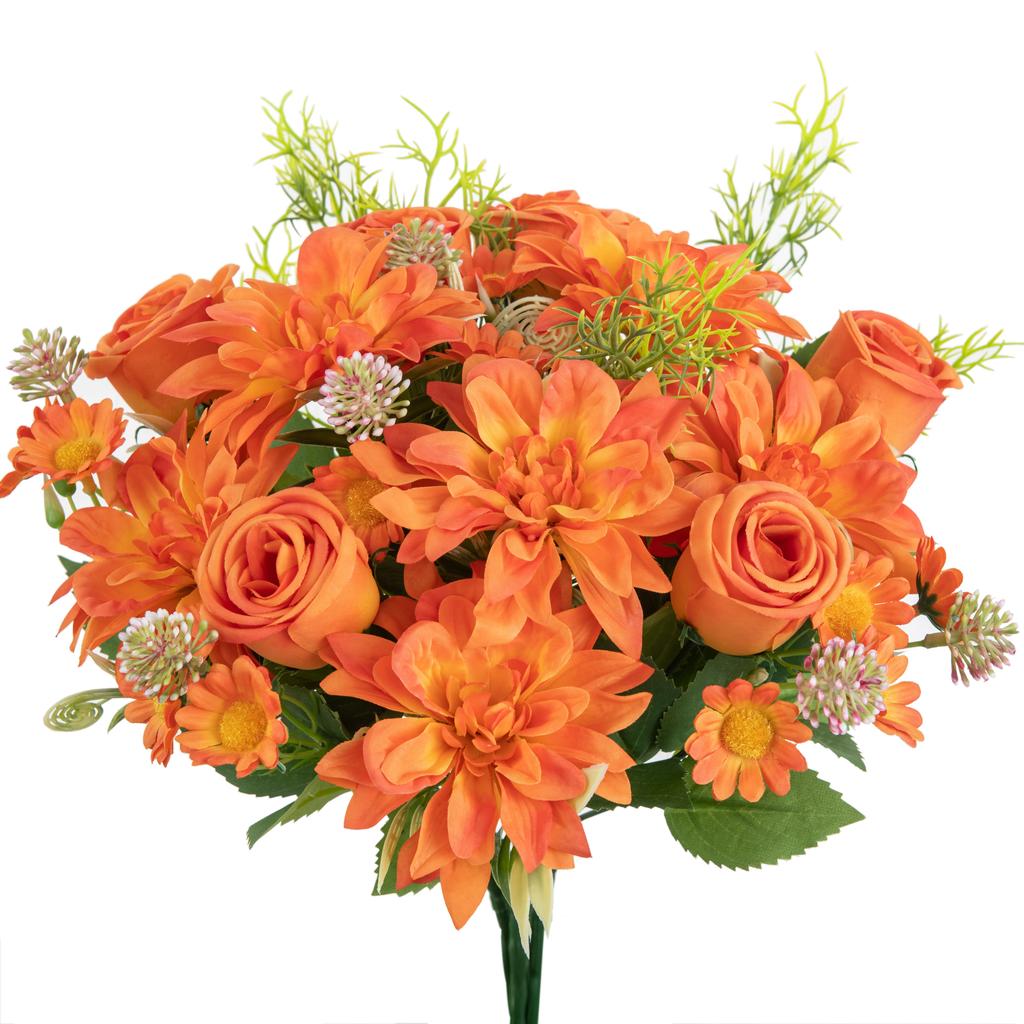 Artificial Flowers High Quality Silk dahlia Rose Festival Wreath Home Room Floral Arrangement Decoration Wedding arch diy gift
