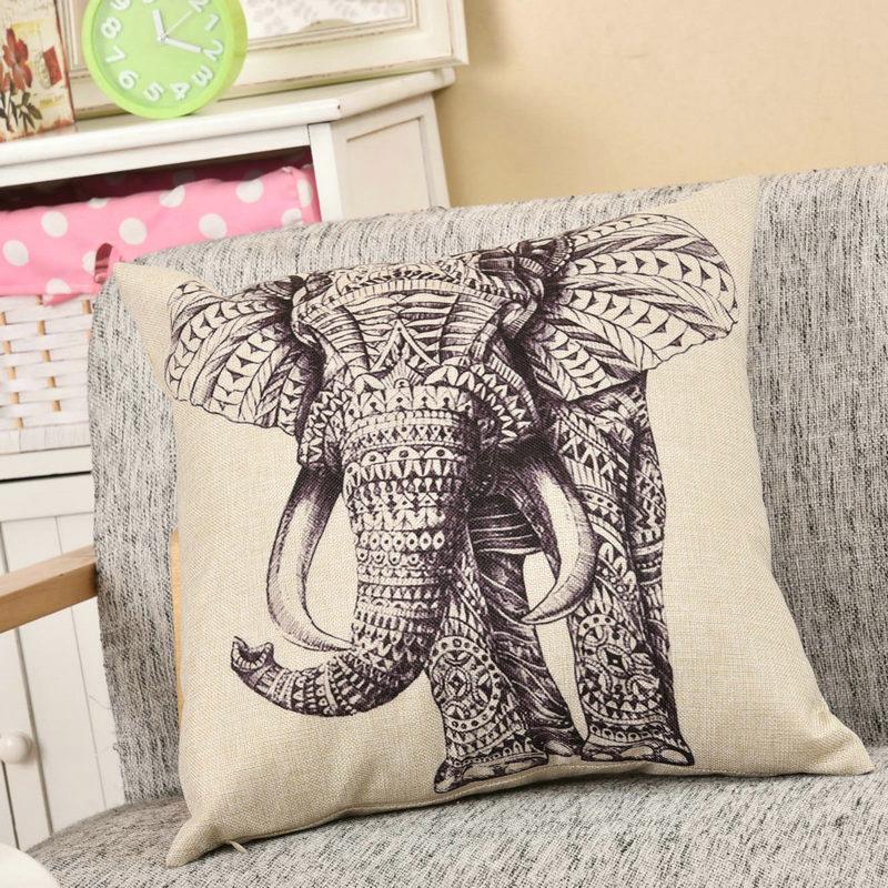 Linen Sofa Animal Pillow Cover Cushion Digital Printed Pillow Linen Car Cushion Does Not Include Pillow Core