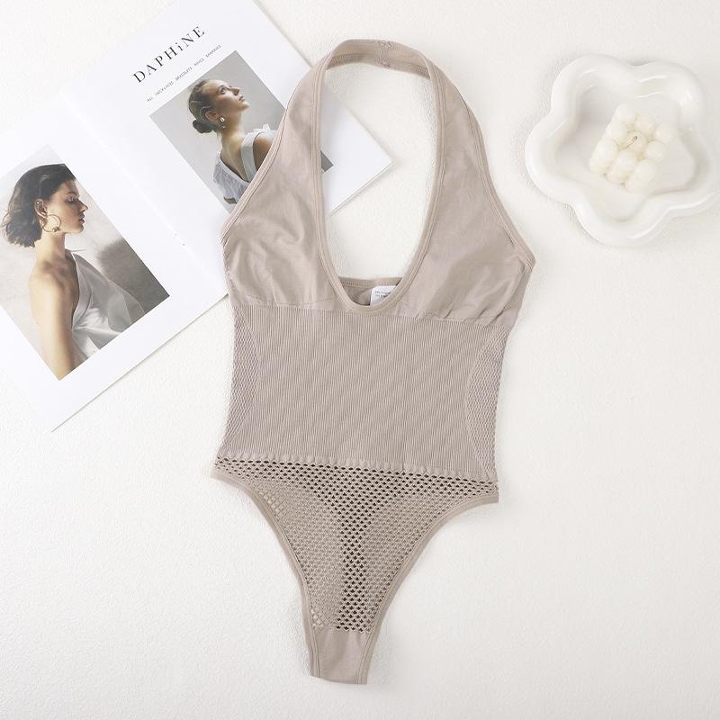 Sexy Sleeveless Jumpsuit for Women New Arrival Fashionable Women's Garment Halter Neck Slimming Waist Nude-Effect Jumpsuit