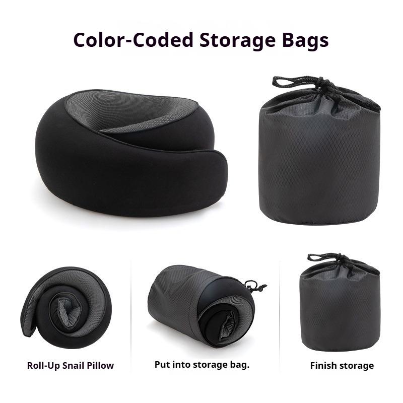 Portable and Washable Outdoor Airplane Travel Pillow Storage Set, Memory Foam U-shaped Neck Support Pillow
