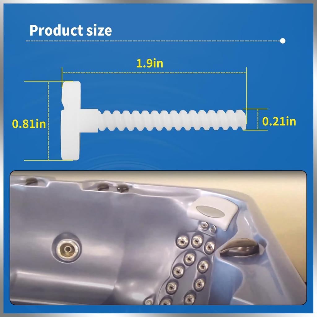 4 pcs 6570-231 Hot Tub Pillow Attachment Screw Compatible with Jacuzzi Spas 2002+ J-300 Series, Sundance Spas (2001+), Sweetwater Spas (2003+)