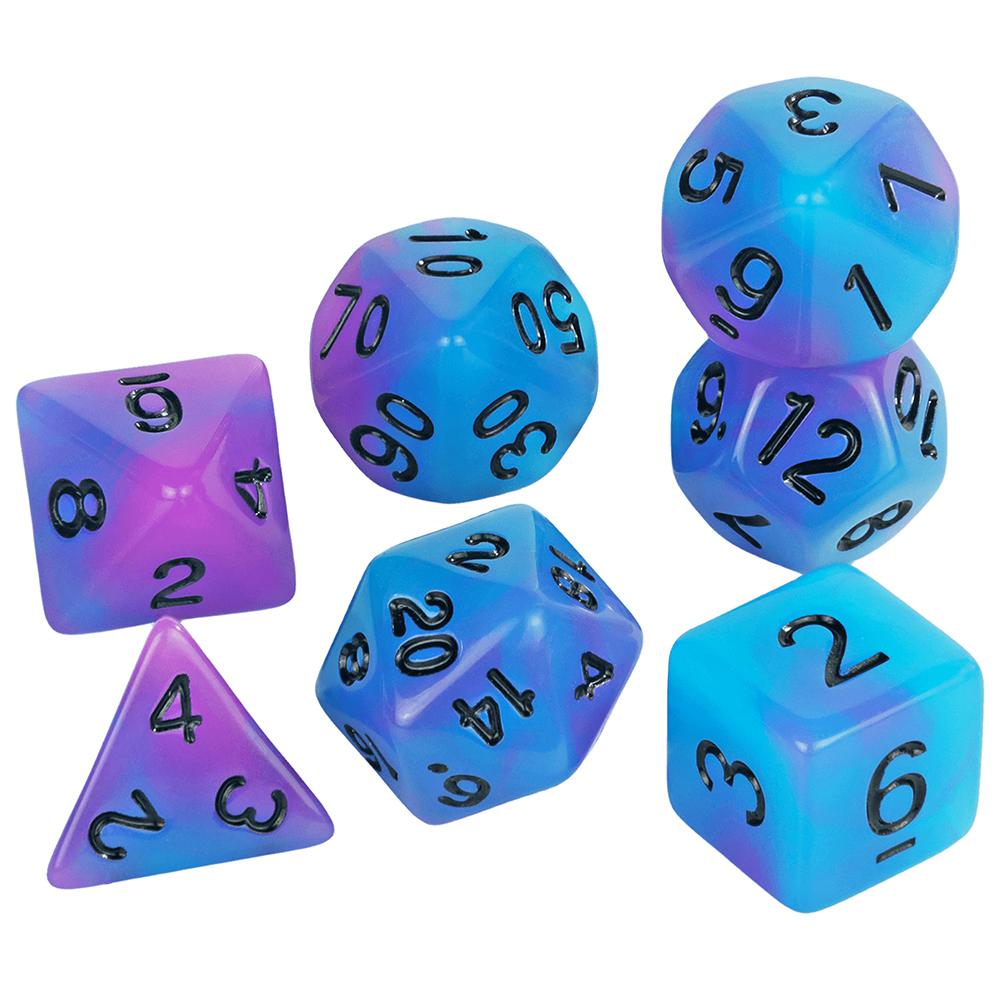 Glowing In The Dark Polyhedral Digital Dice Kit Multi-Color for Boardgame As Gift Entertainment 7 Dice D4 D6 D8 D10 D12 D20