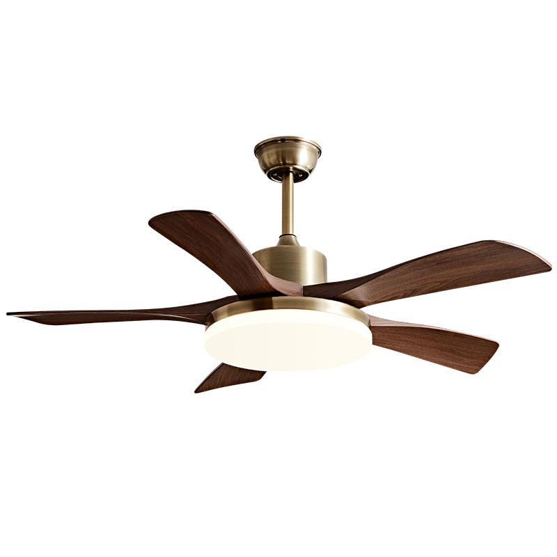 Household Retro Ceiling Fan Lamp Living Room Dining Room 3-color Dimming Pendant Light Fan 6-Speed Adjustable Lighting Fan
