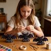 1 Set Kit DIY Animal cu Mărgele 3D, Kit Artă și Meșteșug Animal cu Mărgele cu Instrucțiuni, Kit Mărgele Animal Insectă Pasăre Liliac Animal de Fermă Handmade pentru Adulți Începători