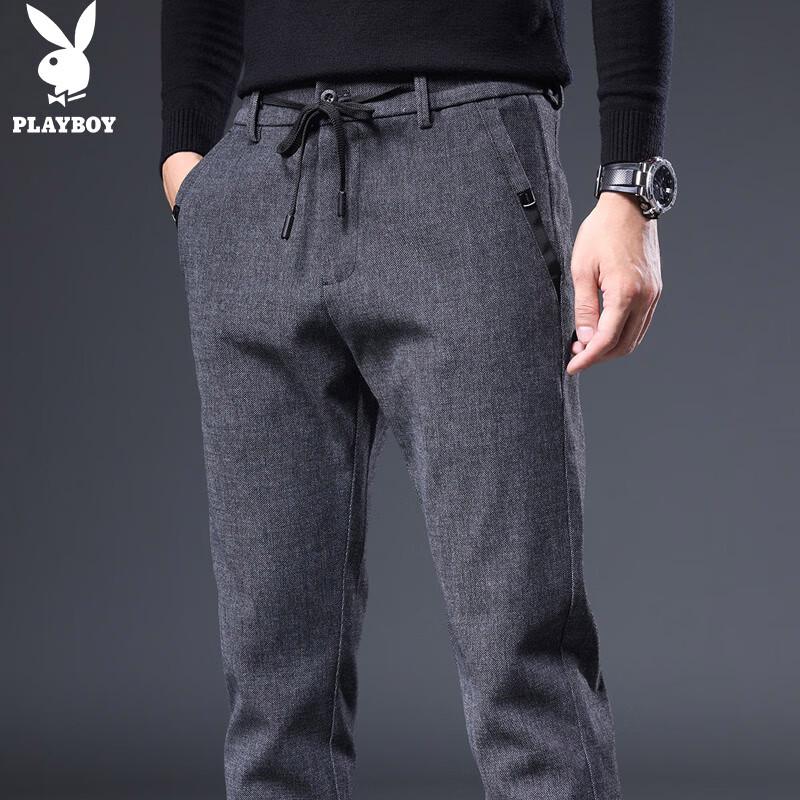 PLAYBOY Men's Straight-Leg Business Casual Pants for Autumn/Winter
