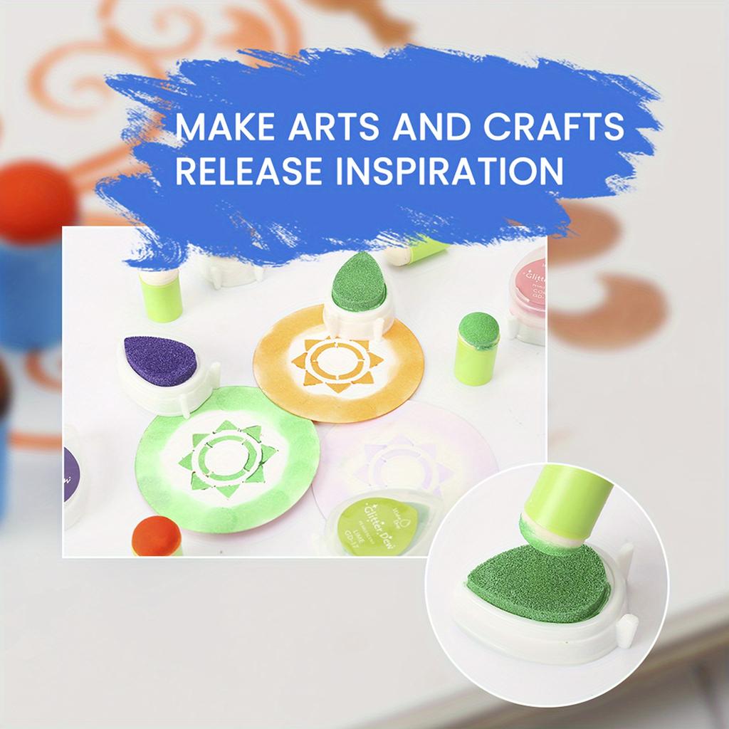 10PCS Craft Finger Sponge Daubers Drawing Project Finger Painting Sponge Set for Card Making, Painting, Stamping, Ink.