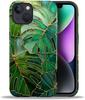 Phone Case Stained Glass Style Monstera Leafs Design Hybrid Dual Protection Soft TPU Hard PC Shockproof Cover For iPhone