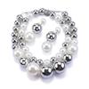 Silver-white Round Pearl Necklace, Cold Wind Exaggerated Double-layer Design Collarbone Chain Female