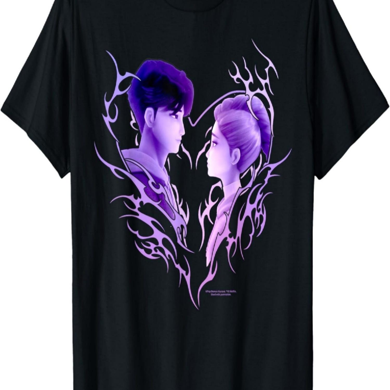 

Jinu & Rumi Retro Heart Portrait T-Shirt XXXXXL чорний