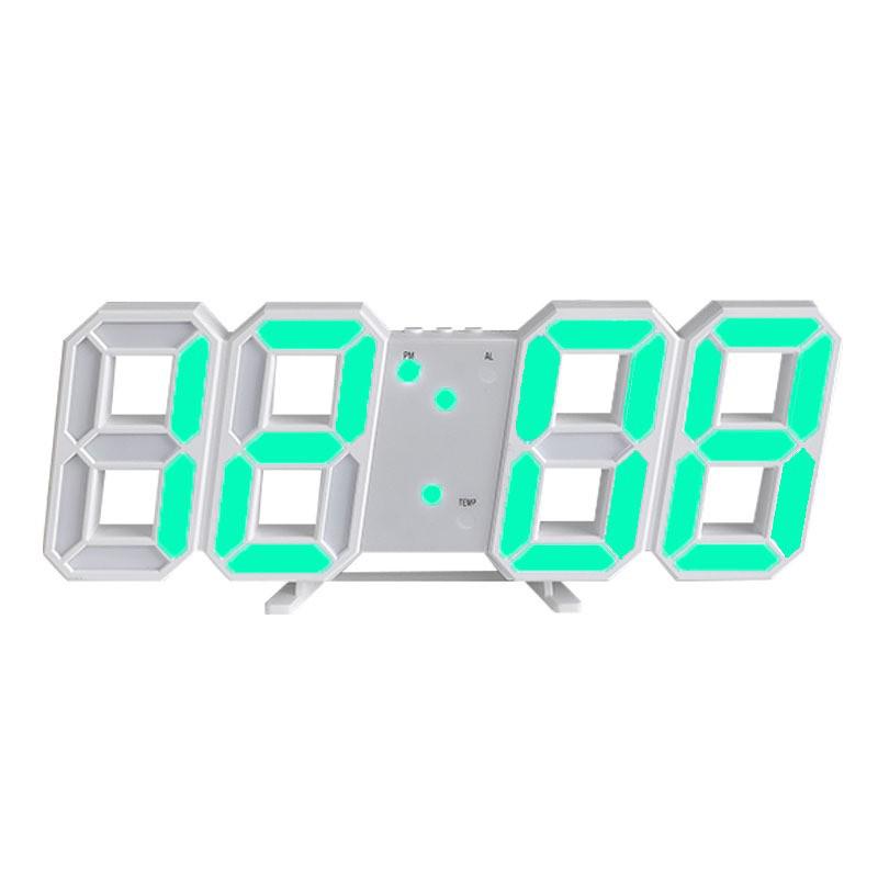 3D Smart Stereo LED Alarm Clock with Voice Control - Korean Style Wall & Table Clock