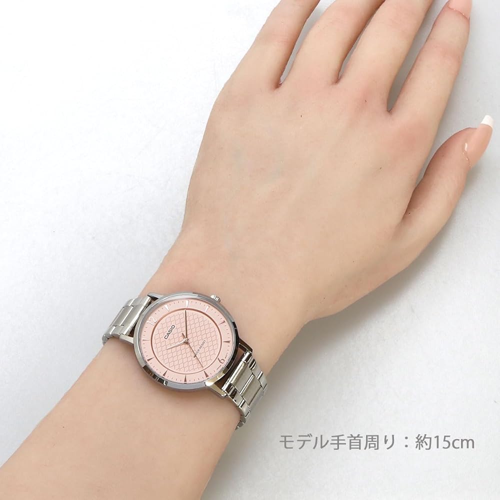 Casio Analog Quartz Women's Watch LTP-VT04D-4A Salmon Pink Metal Band Imported Model