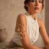 Verstellbares Oberarmband Schmetterlingsblume Offener Armreif Mode Körperschmuck Manschette Damen