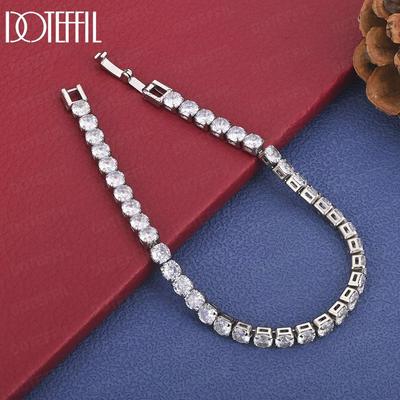 925 Sterlingsilber AAA Zirkon 16-23cm Armband Hochzeitsgeschenk Modeschmuck