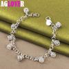 925 Sterling Silver Crown Pendant AAA Zircon Bracelet Jewelry