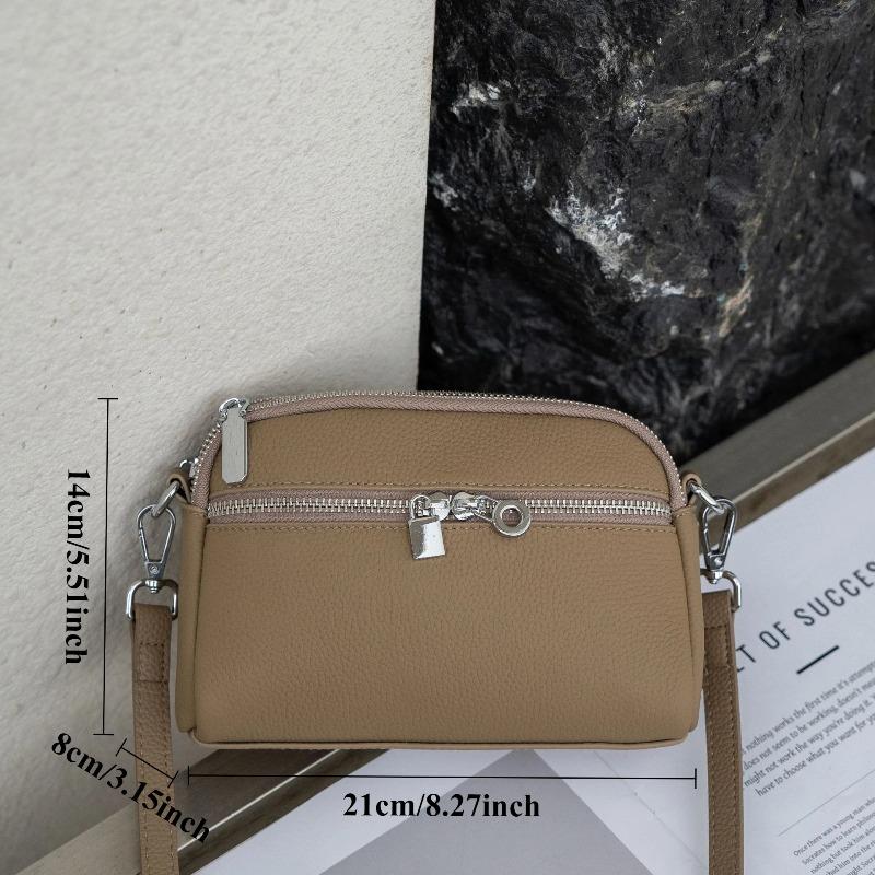 TOGO Top-Grain Leather Crossbody Bag for Women - Versatile Shell Shoulder Purse for Commute, Campus & Casual Outings