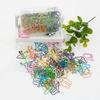 60pcs Plastic-coated Metal Paper Clip 12 Kinds Memo Clips Bookmarks Office Supplies  Office