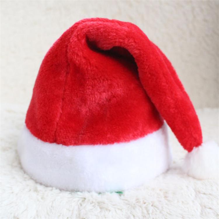Embroidered Plush Christmas Hats for Adults & Children