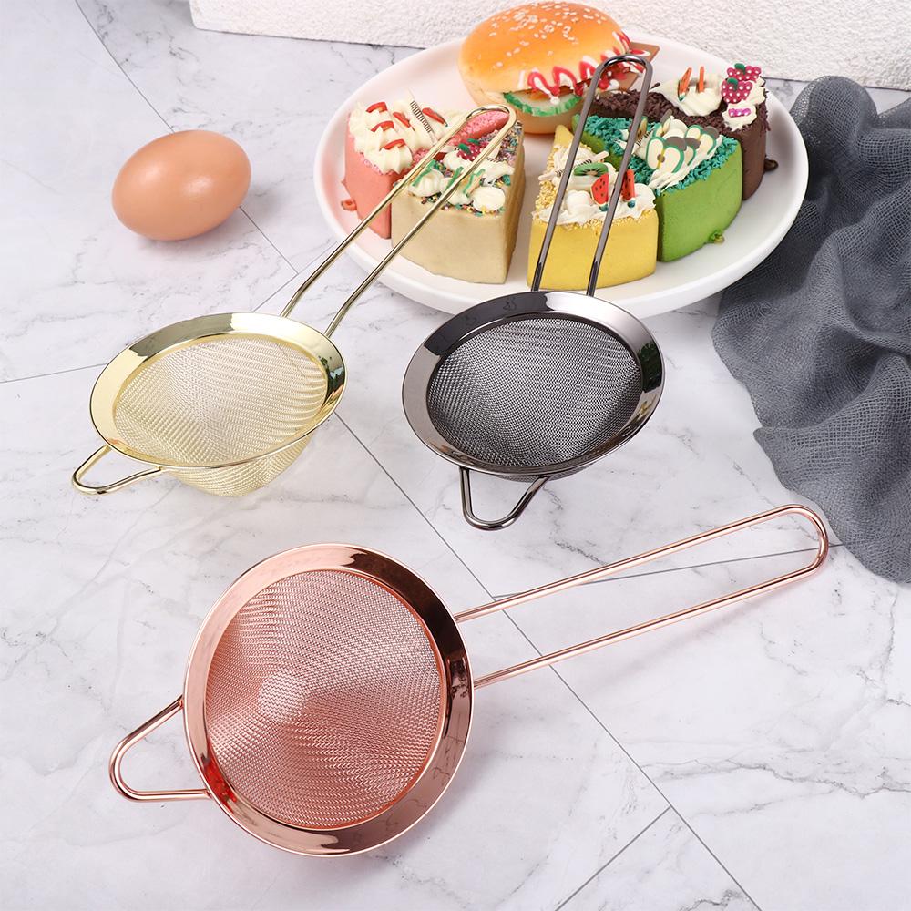 Steel Practical Baking Sifting Cooking Tool Kitchen Oil Skimmer Colander Cocktail Filter Strainer