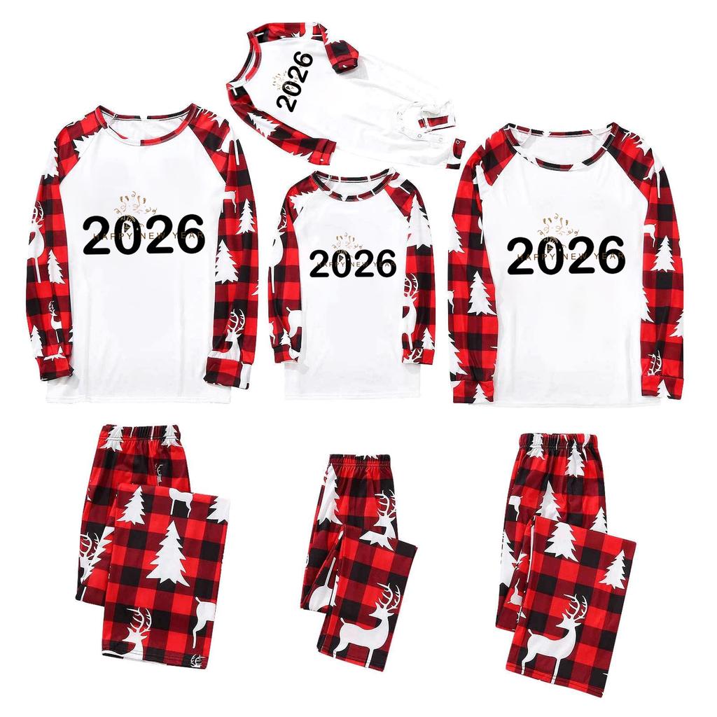 Prints Family Matching Long Sleeve Tops+Pants Set Family Matching Sets