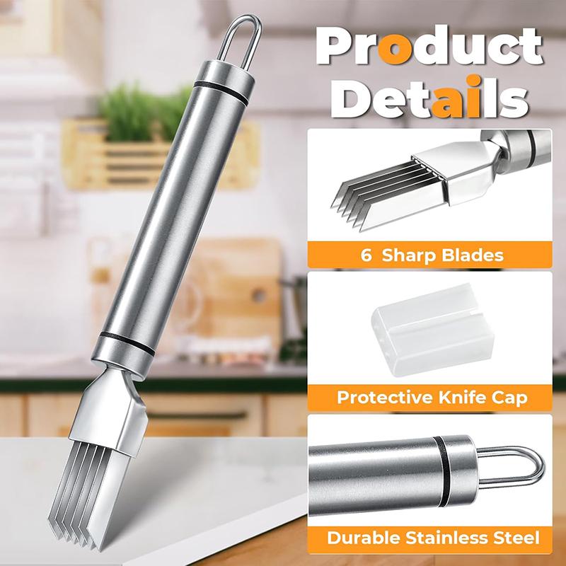 Stainless Steel Chopped Green Onion Knife Scallion Cutter Knife Onion Slicer Cutter Vegetable Fruit Shredder Kitchen Gadget