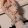 Tianshan Emerald Jade Bracelet with Golden Thread & Floating Flowers for Women & Men