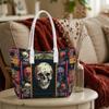 Vintage Skull Print Tote Bag Fashion Daily Shoulder Bag for Shopping Travel Outdoor Casual Use