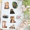 Cute Watercolor Otter Stickers Art Clipart DIY Gift Toys Decal for Laptop Scrapbook Decorative Phone Bottles Luggage Waterproof