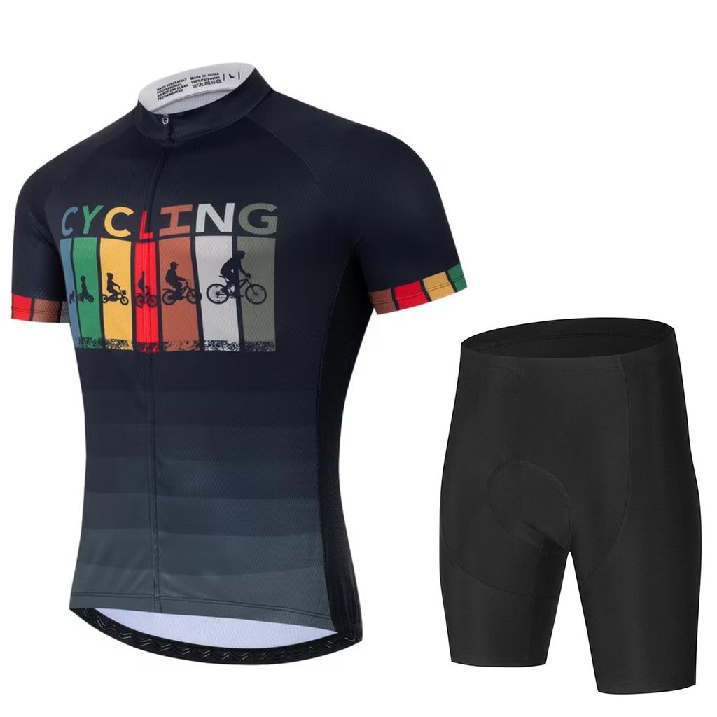 Short-sleeved Suit Men's Summer Cycling Suit Quick-drying Breathable Mountain Overalls Cycling Pants 2026 Summer Breathable Cycling Suit