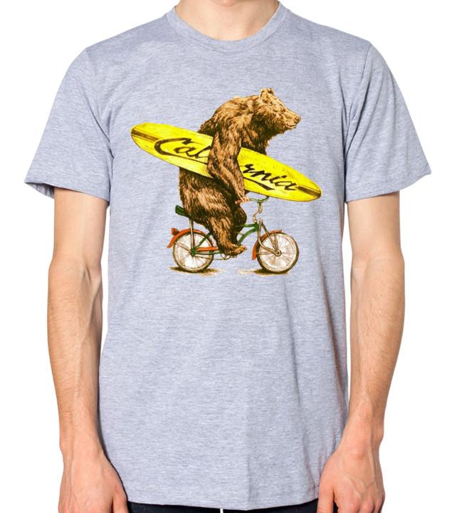 

Bear Riding A Bike Surfboard T-Shirt 4XL