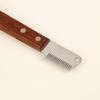 Pet Mat Tangles Removing Stripping Knife Stainless Steel Tool with Wooden Handle for Long Hair Cat Dog Grooming