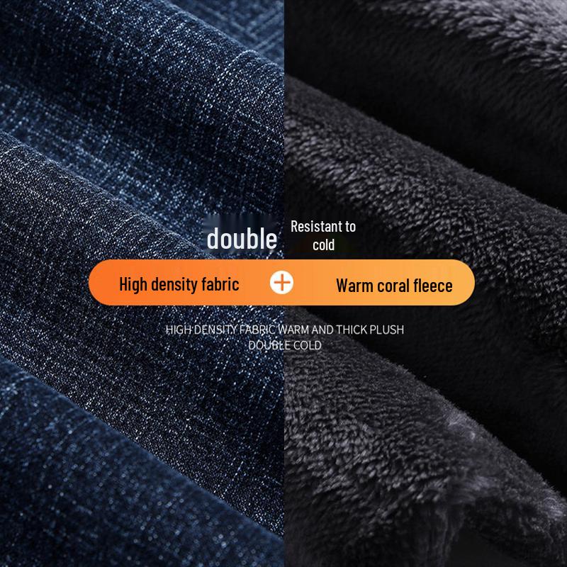 Luo Meng Men's Straight-Leg Elastic Denim Jeans WL3712