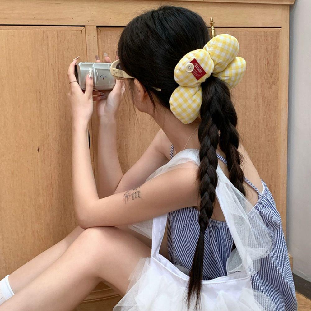 Sweet Flower Hair Scrunchies Cloth Oversized Hair Tie Trendy Exaggerated Hair Ring Women