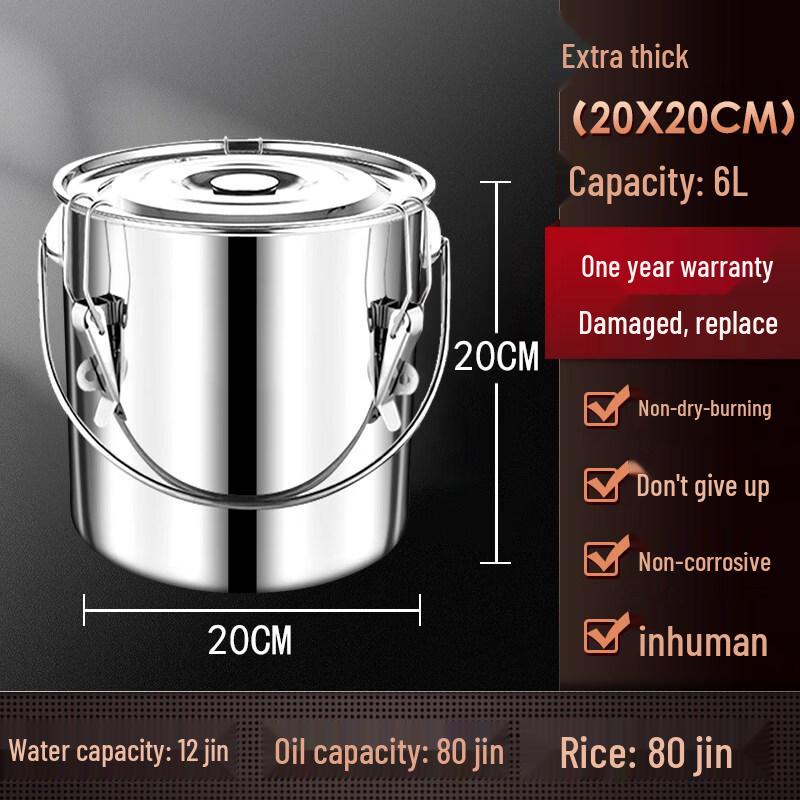 Zhuchuang Jingpin 5L 304 Stainless Steel Portable Heating & Storage Bucket