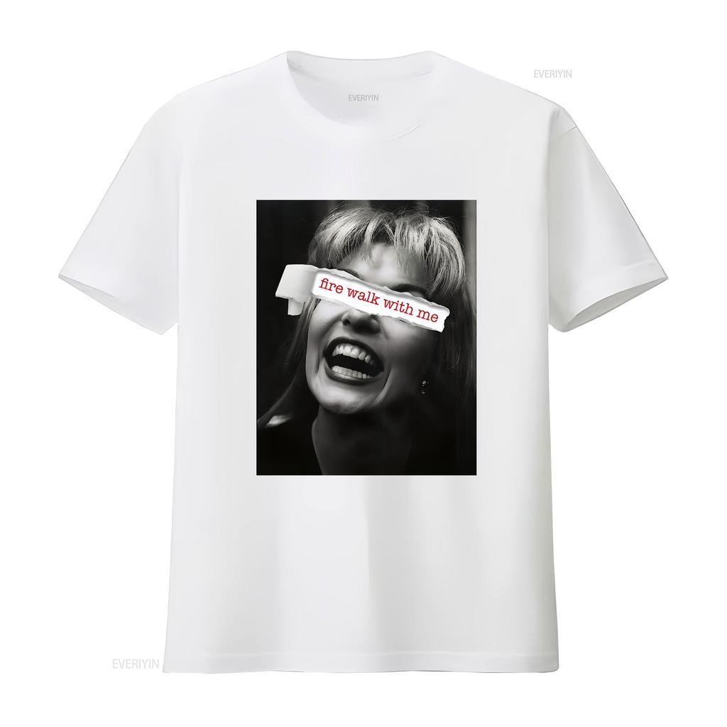 Fire walk with me SweaT T Shirt Twin Peaks Laura Palmer vintage Washed streetwear Stretched fashion Versatile homme graphic