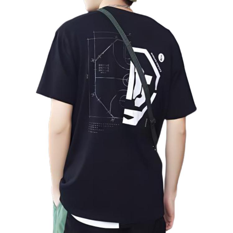 Li-Ning Loose Fit Round Neck Short Sleeve T-Shirt Men Tops Black AHSQ229-4