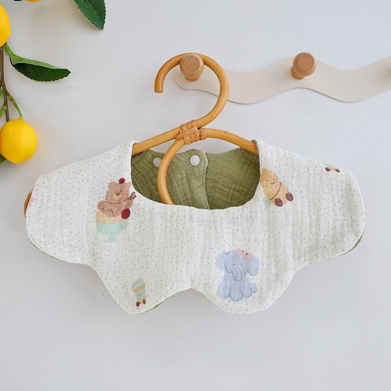 Klasse A Baumwoll-Lätzchen mit Blütenblatt-Design: Sechslagige Gaze, Spucktuch, Doppelseitiges Design.