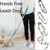 Reflective Nylon Leashes Hands Free Leash Dog Pet Dogs Chain Traction Rope Leads for Running Dog Walking Leash for Big Dog GXQ11