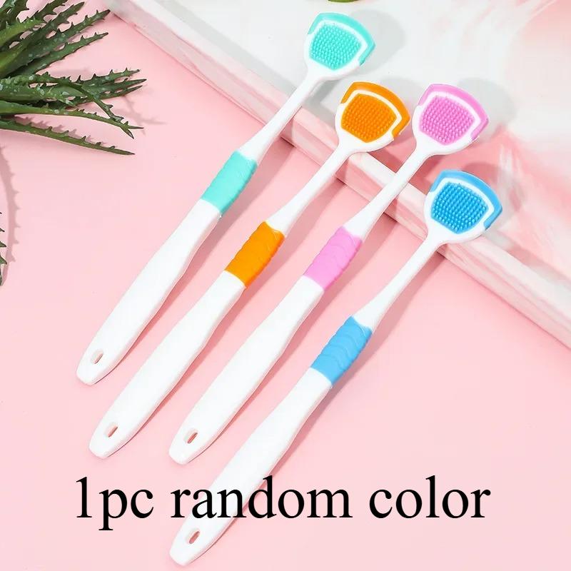1Pc Tongue Scraper For Oral Hygiene Tongue Cleaner Scraper For Oral Care Tongue Brush Food Debris Clear