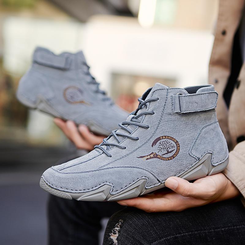 Men's Casual Boots Are Lightweight Breathable Anti Slip Oversized Sports Shoes Anti Slip Men's Flat Shoes Outdoor Walking Shoes