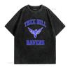 Vintage College Style Tree Hill Ravens Raven Print Casual Streetwear T Shirt vintage Washed designer clothes graphic Unisex
