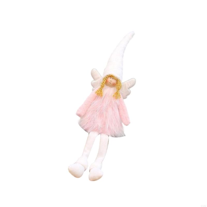 Soft Pink Angelic Wing Plush Doll Christmas Home Decoration Ornament