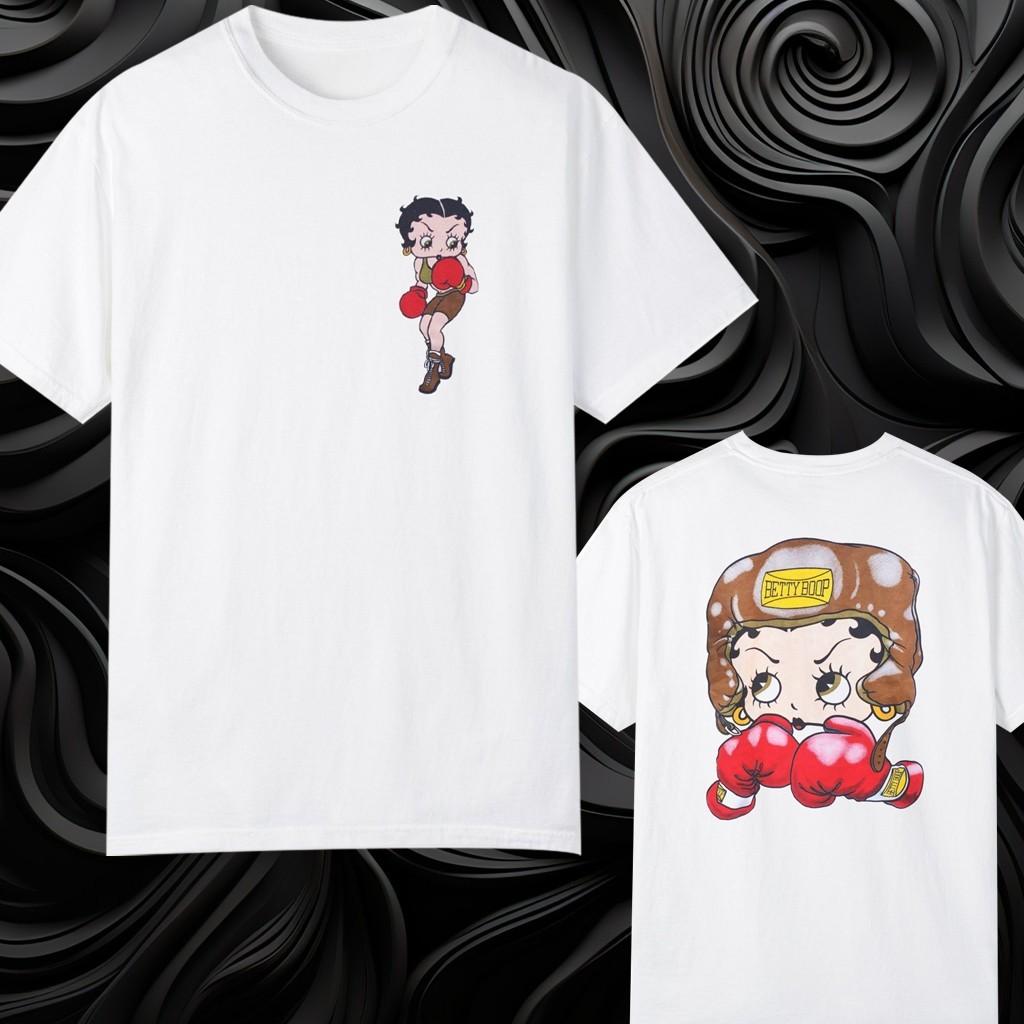 Vintage Betty Boop Boxing Double-Sided T-Shirt S-5XL S