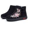 Women Winter Autumn Embroidered Short Boots Warm, Non Slip, Cotton Shoes with Soft Soles for The Elderly - Ethnic Style