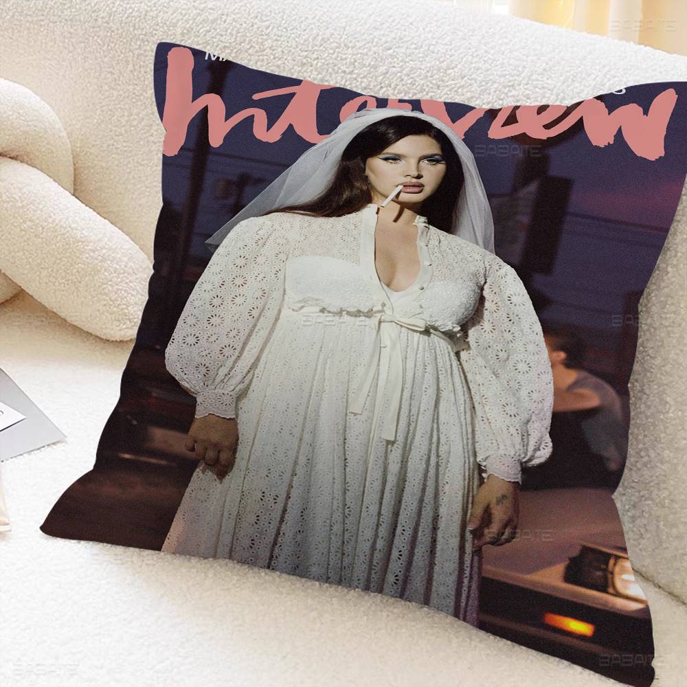 Singer Lana Del Rey Music Album Cushion Cover Inches Farmhouse Decor Home Throw Pillow Covers for Couch Decorations
