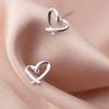 Genuine 925 Silver Heart Stud Earrings for Women Cute Small Earrings for Lover Girls