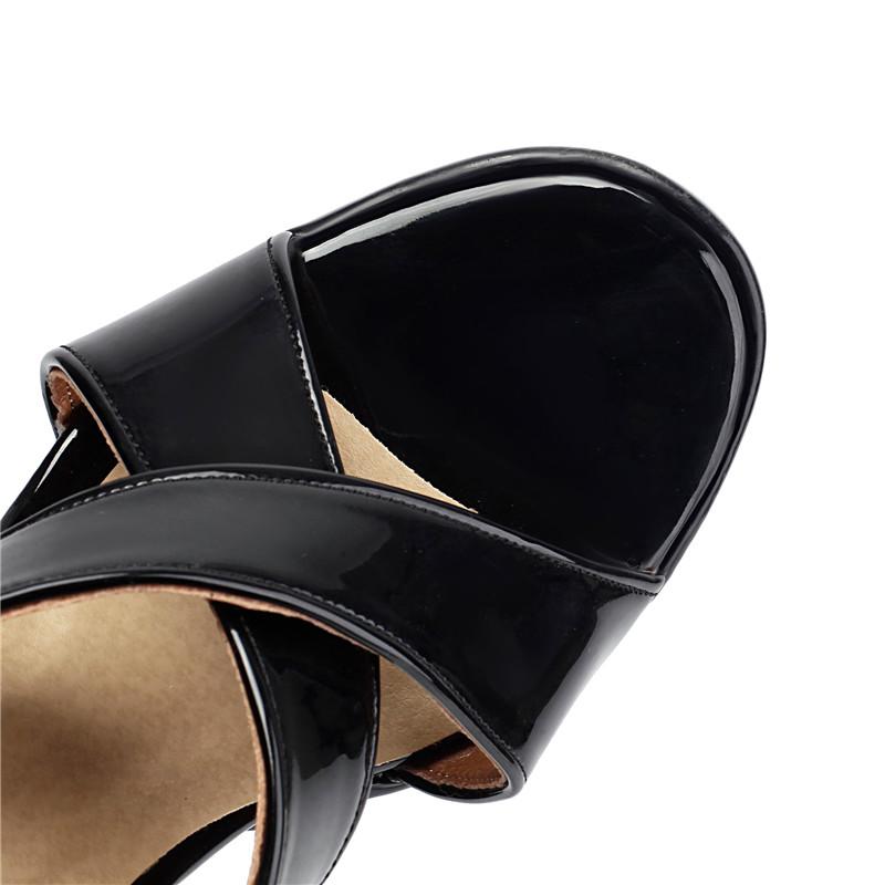 Women's High-heeled Sandals Sexy European and American Style Summer New Waterproof Table Thick Heel Large Size Solid Color Sandals