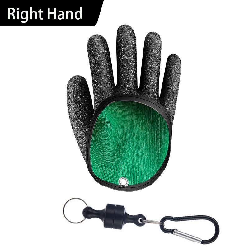 

Professional Anti-Slip Catch Fish Gloves with Magnet Release Puncture Proof Fishing Gloves for Handling Catching Hunting Fisher Right Hand