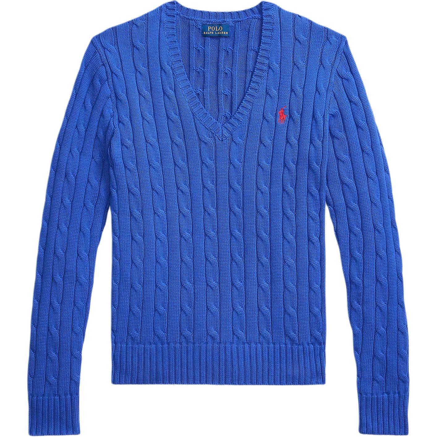 

Polo Ralph Lauren Вязаный свитер с V-образным вырезом, облегающего кроя, с длинным рукавом, женский свитер 211570011-106 L